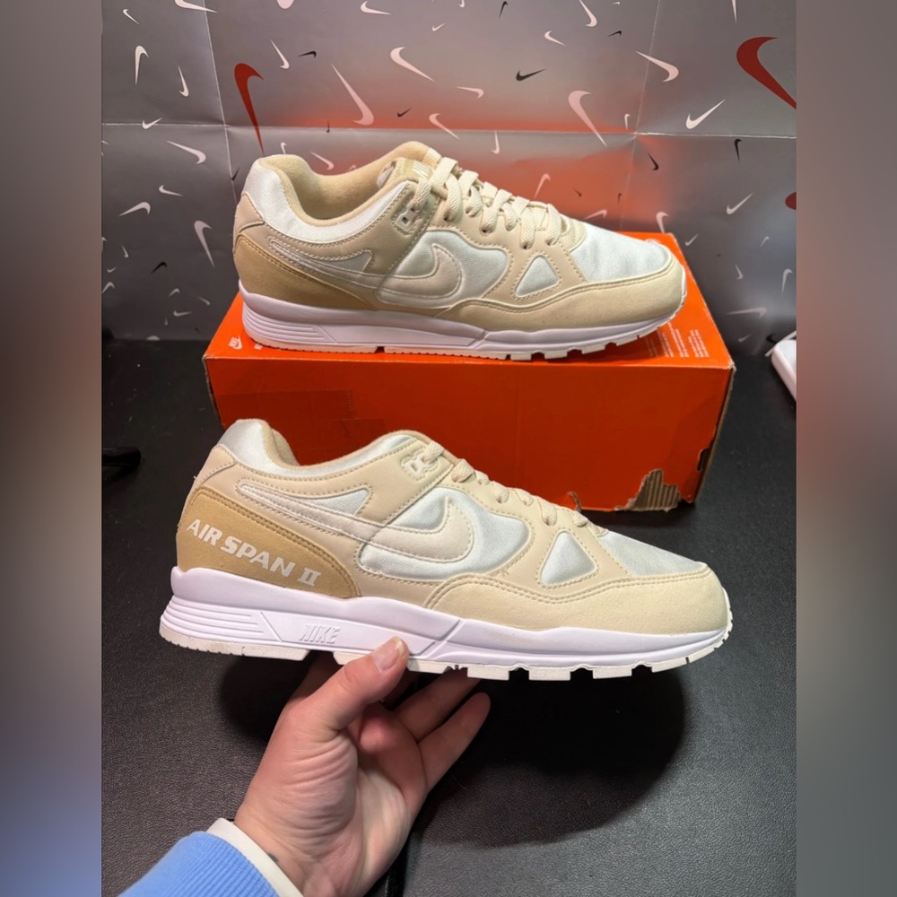Size 9.5 - Nike Air Span II SE SU19 Desert Ore/Beige/Brown-White
